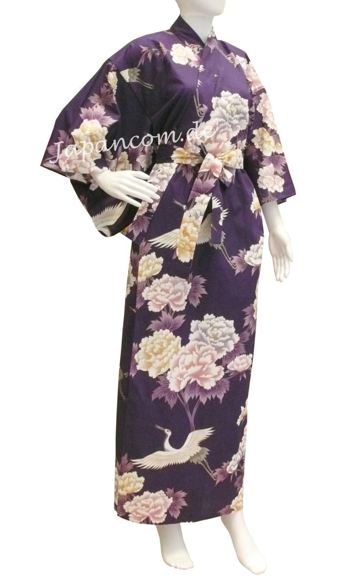 Kimono Royal Cranes lila lang